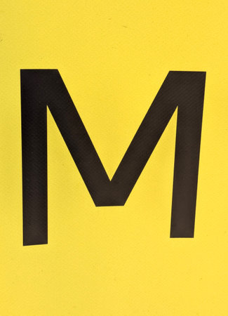 Written Wording in Distressed State Typography Found Letter Mの写真素材