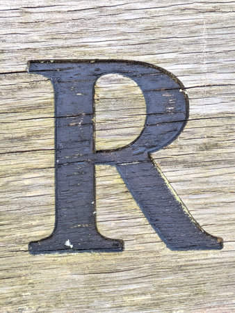 Written Wording in Distressed State Typography Found Letter Rの写真素材