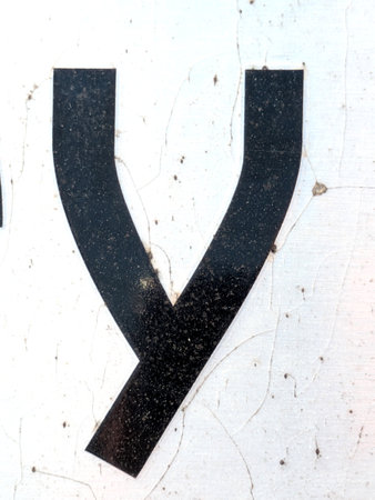 Written Wording in Distressed State Typography Found Letter Yの写真素材