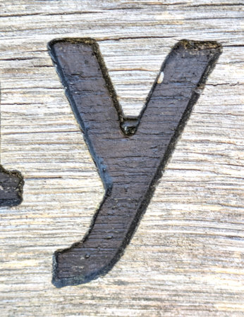 Written Wording in Distressed State Typography Found Ransom Letter Yの写真素材