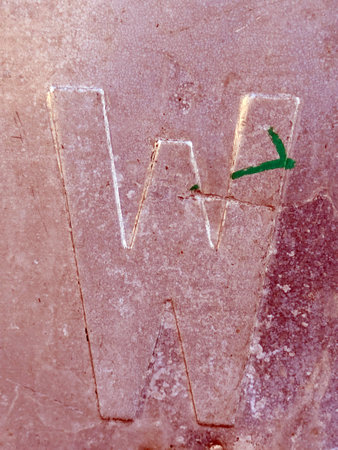 Written Wording in Distressed State Typography Letter Wの写真素材