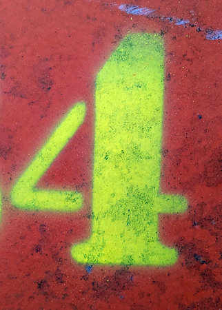 Written Wording in Distressed State Typography Found Number 4の写真素材