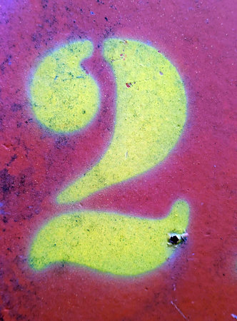 Written Wording in Distressed State Typography Found Number 2の写真素材