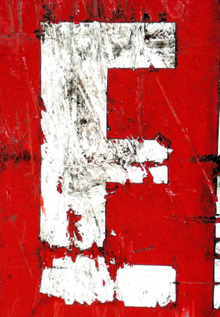 Written Wording in Distressed State Typography Found Ransom Letter E