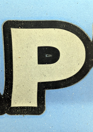 Written Wording in Distressed State Typography Found Ransom Letter P