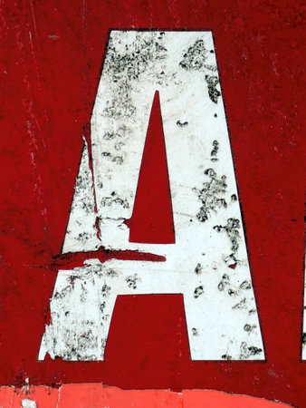 Written Wording in Distressed State Typography Found Ransom Letter Aの写真素材