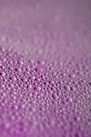 Water Condensation Small Bubbles Moisture on a Glass Window Close up Abstract Backgroundの写真素材