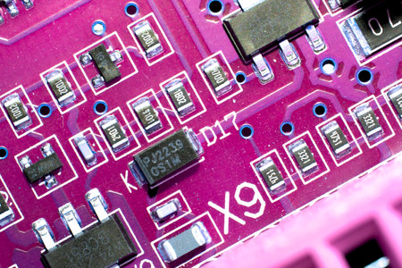 Abstract Close up of Electrical Computer Circuit for Background