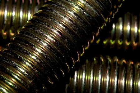 Abstract Industrial Tight Wound Coiled Spring Swirl Metal Close upの写真素材