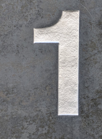 Written Wording in Distressed State Typography Found Number 1の写真素材