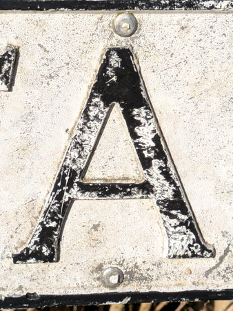 Written Wording in Distressed State Typography Found Letter Aの写真素材
