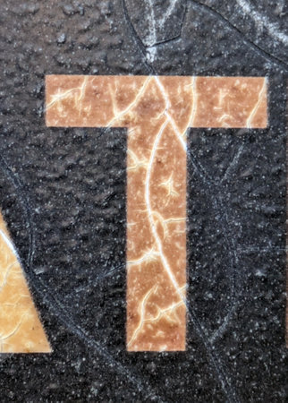 Written Wording in Distressed State Typography Found Ransom Letter T