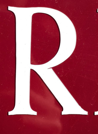 Written Wording in Distressed State Typography Found Letter Rの写真素材