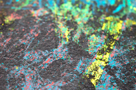 Thick abstract paint surface with heavy texture looking a bit like graffiti hand drawn real dark...