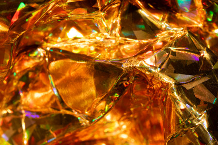 Vibrant Holographic Geometric Shiny Glitter Abstract Scifi Metallic Background  Goldの写真素材