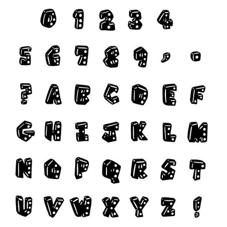 Cartoon Devil Alphabet font ABC typefaceのイラスト素材