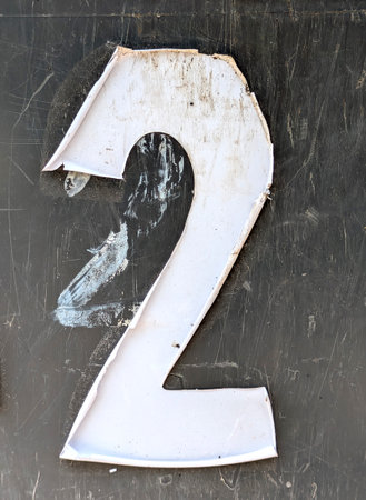 Distressed State Typography Found Number 2の写真素材