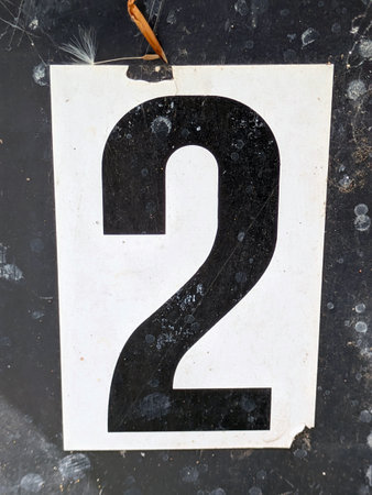 Written Wording in Distressed State Typography Found Number 2の写真素材