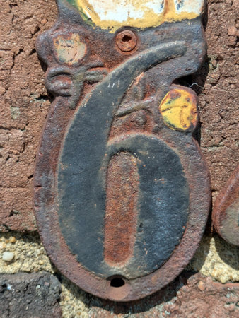 Distressed State Typography Number 6 Sixの写真素材