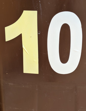 Written Wording in Distressed State Typography Found Ransom Number Ten 10の写真素材