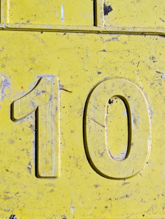 Written Wording in Distressed State Typography Found Number Ten 10の写真素材