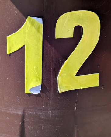 Written Wording in Distressed State Typography Found Ransom Number 12 Twelveの写真素材