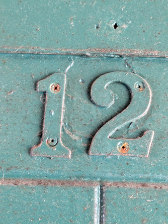 Written Wording in Distressed State Typography Found Ransom Number 12 Twelveの写真素材
