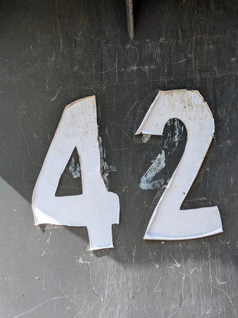 Written Wording in Distressed State Typography Found Ransom Number Forty Two