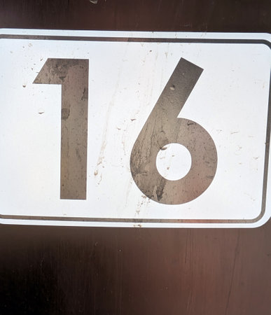 Written Wording in Distressed State Typography Found Number 16の写真素材