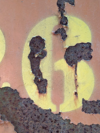 Distressed State Typography Number 6 Sixの写真素材