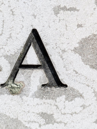 Written Wording in Distressed State Typography Found Letter Aの写真素材