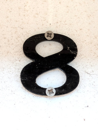 Written Wording in Distressed State Typography Found Ransom Number 8 Eightの写真素材