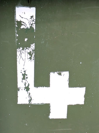 Written Wording in Distressed State Typography Found Number 4の写真素材