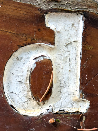 Written Wording in Distressed State Typography Found Ransom Font Letter Dの写真素材