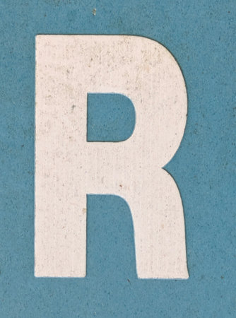 Written Wording in Distressed State Typography Letter Rの写真素材