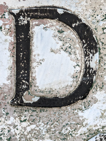 Written Wording in Distressed State Typography Found Ransom Font Letter Dの写真素材