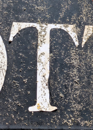 Written Wording in Distressed State Typography Found Ransom Font Letter Tの写真素材