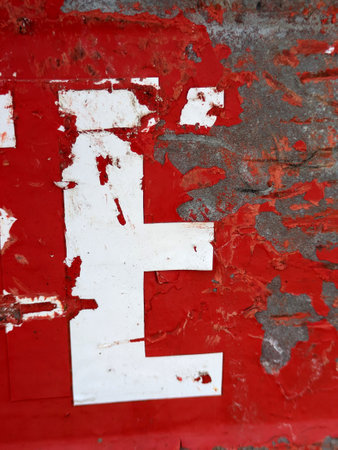 Written Wording in Distressed State Typography Found Ransom Font Letter E