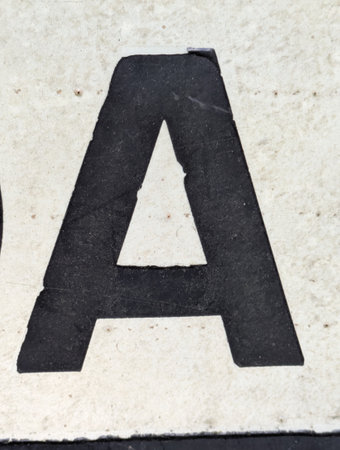 Written Wording in Distressed State Typography Found Ransom Font Letter Aの写真素材