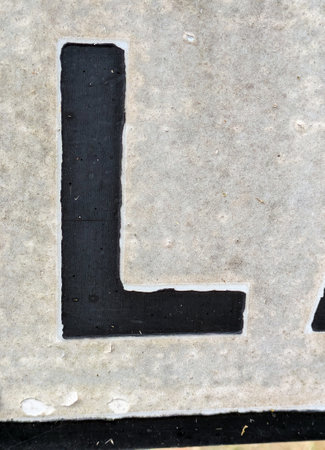 Written Wording in Distressed State Typography Found Font Letter Lの写真素材