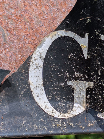 Written Wording in Distressed State Typography Found Ransom Font Letter Gの写真素材