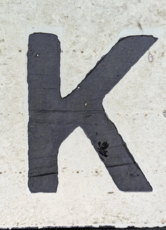 Written Wording in Distressed State Typography Letter Kの写真素材