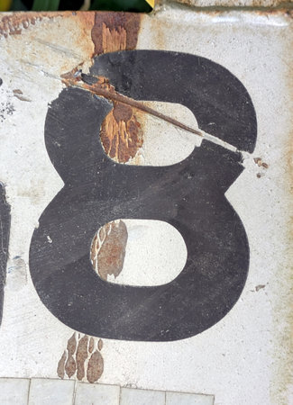 Written Wording in Distressed State Typography Found Ransom Number Font Eight 8