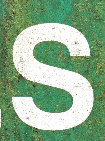 Written Wording in Distressed State Typography Found Ransom Font Letter S
