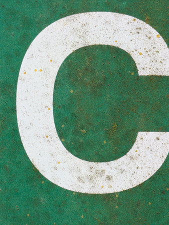 Written Wording in Distressed State Typography Found Ransom Font Letter cの写真素材