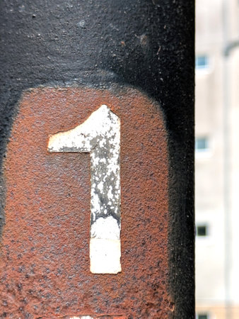 Written Wording Font Distressed State Typography Found Number 1
