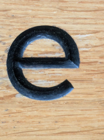 Written Wording in Distressed State Typography Found Ransom Letter Eの写真素材