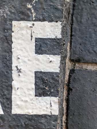 Written Wording in Distressed State Typography Found Ransom Letter Eの写真素材