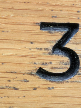 Written Wording in Distressed State Typography Found Number Font Letter 3 Threeの写真素材