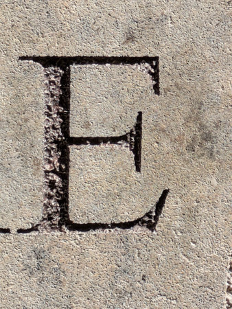 Written Wording in Distressed State Typography Found Ransom Letter Eの写真素材